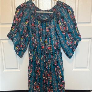 Xhilaration Teal Floral Jumpsuit